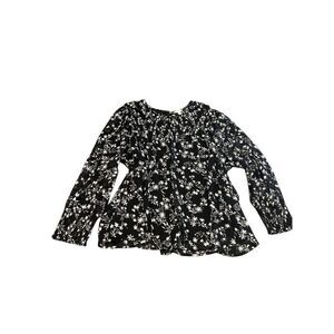TERRA& Sky  black floral BOHO blouse size 4X